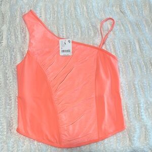 Free People Coral Asymmetrical Blouse